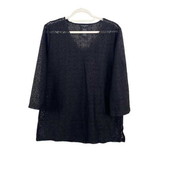 MARIO Serrani mesh swim suit coverup top size Medium black - Picture 1 of 7